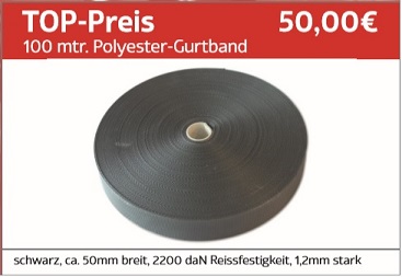 Angebot Polyester-Gurtband schwarz 50 mm